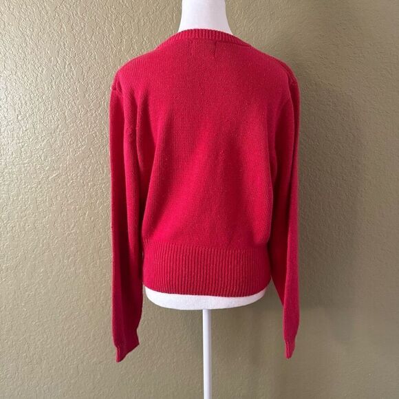 Vintage Size L Art Deco Pullover Sweater Floral Swirl Retro 90s Whimsical Granny - Picture 5 of 6